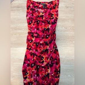 Lauren Ralph Lauren Red and Pink Floral Midi Dress
